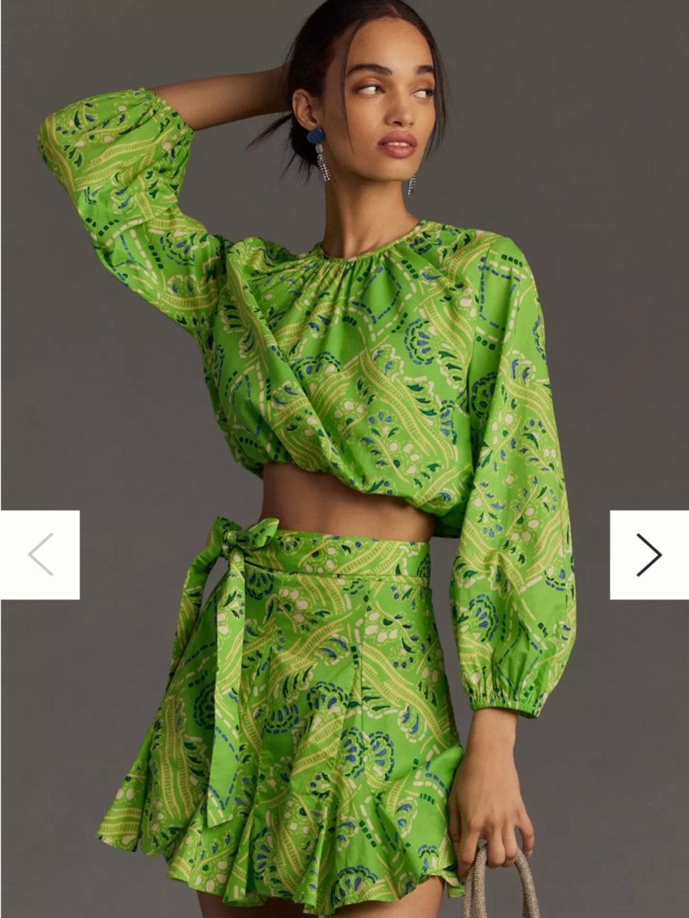 Rhode Azure Long Sleeve & Willow Wrap Mini Skirt